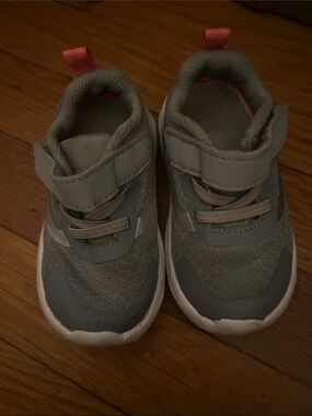 Kids Gray and Pink Athletic Sneakers